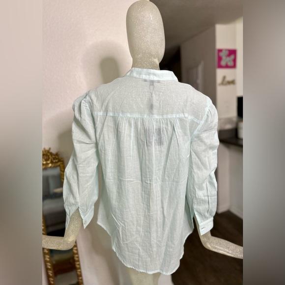 Joe’s Women’s Aurora Blue Sheer Button Up Long Sleeve Top. Size Small. NWT!!! - Picture 8 of 16